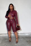 Pre-order ship 10/31 Burgundy strip biker shorts